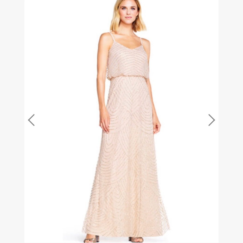 Adrianna Papell Art Deco beaded blouson dress